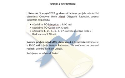 Podjela svjedodžbi