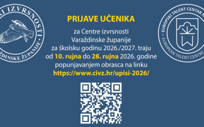 Otvoreni upisi u Centre izvrsnosti Varaždinske županije za školsku godinu 2026./2027.